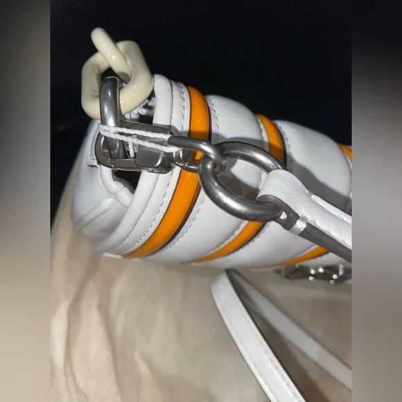 🔥rare🔥🎁Tory Burch Kira small bombe stripe flap shoulder bag - Picture 13 of 16